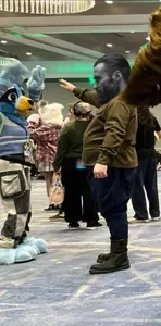 gigachad, clothes, fat, full body, furfaggotry, furry, fursuit, in real life, multiple people, nazi salute