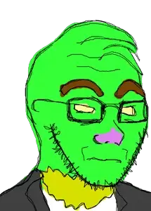 soyak, 1soyjak, closed mouth, forehead lines, glasses, green hair, green skin, grinch, hair, jacket