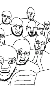 groupsoys, unknown, angry, bald, black eyes, closed mouth, confused, dot eyes, forehead, front view