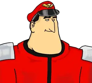 m. bison (street fighter), trumpmutt, 1soyjak, anime, bone, bones, closed mouth, clothes, dictator, ear