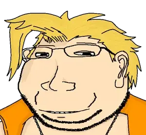 charlie nash (street fighter), gapejak, massjak, wholesome soyjak, 1soyjak, american, anime, black eyes, blonde hair, clothes