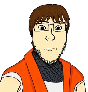guy (final fight), platejak, 1soyjak, american, anime, asian, black eyes, brown hair, chink, closed mouth