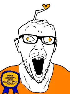 burnjak, award, bald, clothes, cross eyed, gaping mouth, glasses, looking to the left, looking to the right, open eyes