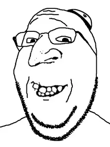 happy merchant, gapejak, kosherjak, wholesome soyjak, 1soyjak, black eyes, clothes, glasses, hat, jewish nose