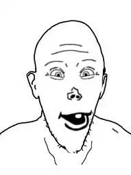 burnjak, vlodson, 1soyjak, bald, black eyes, ear, front view, looking at you, nas brim, no glasses