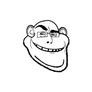 trollface, cobson, cobsontalks, u mad bro?, 1soyjak, bald, black eyes, cobsontalks, ear, eyebrows