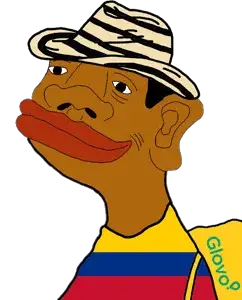 venecomutt, 1soyjak, big lips, black eyes, brown skin, colombia, colombian, glovo (app), latino, latinx