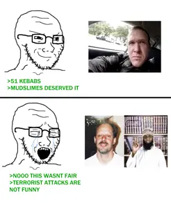 soyak, soyak (smug), 2soyjaks, bald, black eyes, brenton tarrant, christchurch shooting, closed eyes, crying, double standarts