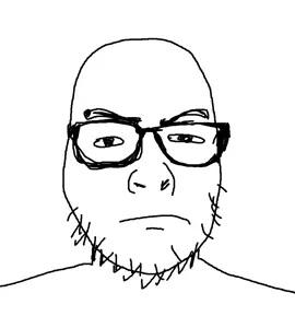 poopnigger, uncjak, useful soys, 1soyjak, bald, black eyes, closed mouth, eyebrows, face, facial hair