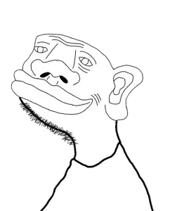 venecomutt, bald, closed mouth, half body, no glasses, skinny, transparent background, uncolored skin, veneco, venezuelan
