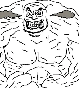 hulk, hulkingoutjak, angry, bald, black eyes, buff, clenched fist, clenched fists, clenched teeth, front view
