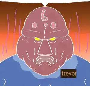 admin 6, squidward tentacles, disgusting trevorcreature, slopjak, 6, admin, angry, bald, closed mouth, fat