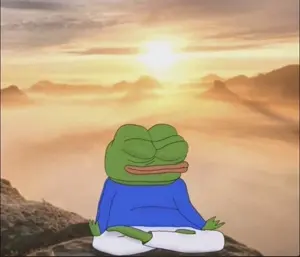 apu, pepe, amphibian, animal, big lips, blue shirt, calm, closed eyes, frog, green skin