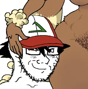 lopunny, soyak, soyak (smug), 1soyjak, almost full body, animal, animal ears, black eyes, black hair, breasts