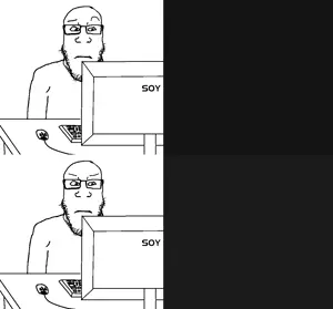 markiplier soyjak, neutralplier, booru notification, 'toss, 2soyjaks, angry, bald, closed mouth, comic, computer