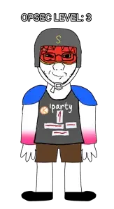nate higgers, soyak, natejak, opsec level, 1soyjak, armor, black eyes, black hair, blonde hair, closed mouth