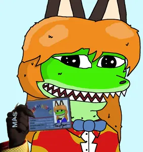 averi, pepe, amphibian, animal, animal ears, anthro, black eyes, blue background, bowtie, clothes