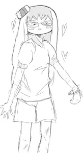 anonymous, soysuba, 1nas, almost full body, arm, art, blush, cute, drawing, female