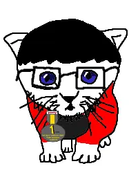 pupsektant, natejak, 1 year on bald men with glasses website, animal, animal ears, black hair, blue eyes, cat, cat ear, cat ears