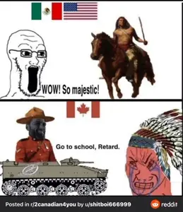 gigachad, wojak, soyak, animal, black and white, bloodshot eyes, canada, clothes, crying, distorted