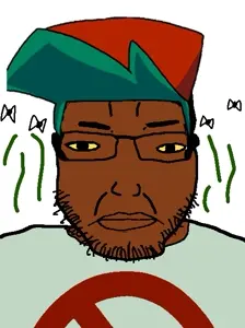 boyfriend (friday night funkin'), esl fnf pedo, chudjak, markiplier soyjak, chudplier, lawrence, 1soyjak, black eyes, brown skin, closed mouth