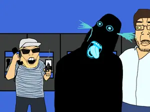 cobson, feraljak, b b king, bald, bbghast, bbghast lost, bbghast won, black eyes, black sclera, black skin