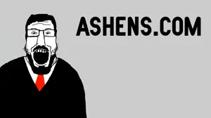 ashens, ashens.com, beard, black hair, clothes, front view, glasses, goatee, gray background, hair