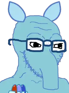 sniffles, soyak, animal, animal ears, anteater, big glasses, black eyes, blue glasses, blue outline, blue stubble
