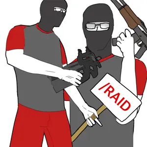 nate higgers, natejak, /raid/, ak-47, almost full body, assault rifle, clothes, firearm, front view, glasses