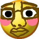 chudjak, nuurumoji, official nuurumojis, blush, blush lines, circle, closed mouth, emoji, emoticon, eyebrows