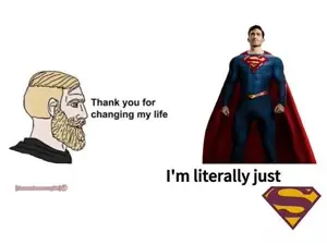 superman, yes chad, beard, blonde hair, closed mouth, dc comics, gray eyes, hair, hope, hope won