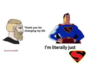 superman, yes chad, beard, blonde hair, closed mouth, dc comics, gray eyes, hair, hope, hope won