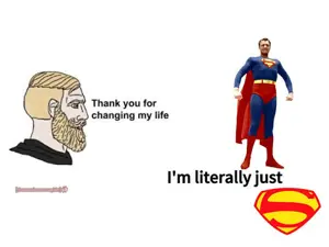 superman, yes chad, beard, blonde hair, closed mouth, clothes, dc comics, gray eyes, hair, hope