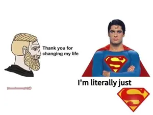 superman, yes chad, beard, blonde hair, closed mouth, dc comics, gray eyes, hair, hope, hope won