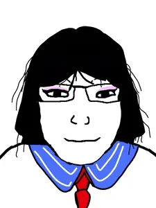 markiplier soyjak, lawrence, femjak, 1soyjak, asian, black eyes, black hair, closed mouth, clothes, female