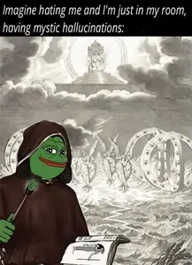 pepe, amphibian, angel, animal, bald, belt, biblically accurate angel, black eyes, book, christianity