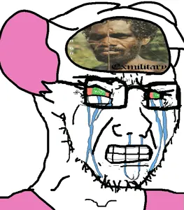 reggie, soyak, soyak (crying), 1soyjak, crying, death grips, exmilitary, faggot, furry, glasses