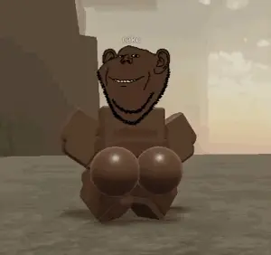 impish soyak ears, 1soyjak, ass, back view, bald, black skin, booty cheeks, closed mouth, dance, ears