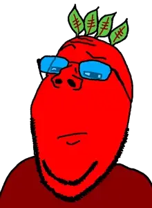 gapejak, wholesome soyjak, 1soyjak, admin, alternative facial expression, beard, beetroot, blue glasses, blue tinted glasses, brootal
