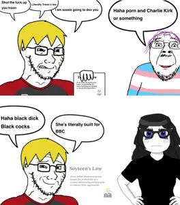 nate higgers, soytan, bernd, feraljak, soyak, soyak (enraged), soyak (smug), natejak, 1nas, 4soyjaks