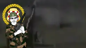 chudjak, chudjak front, 1soyjak, assault rifle, black eyes, black hair, bosnia and herzegovina, closed mouth, croatia, croatian