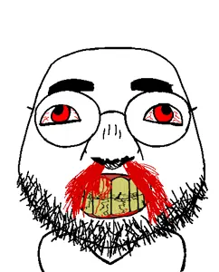 ippo makunouchi, ippojak, 1soyjak, angry, bald, big head, black eyes, blood, blood from nose, front view
