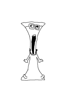 chewedminionjak, bald, glasses, gum, hydraulic press, minion, open eyes, open mouth, squished, stubble