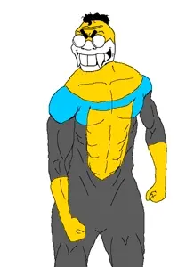 soykio kid, buff, clenched fists, clothes, eyebrows, full body, glove, gloves, half open mouth, muscles