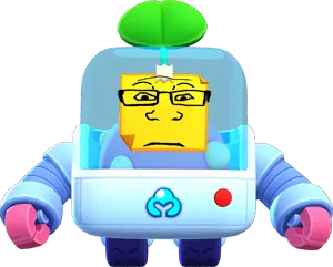 sprout (brawl stars), markiplier soyjak, neutralplier, 1soyjak, black eyes, brawl stars, character, closed mouth, full body, leaf