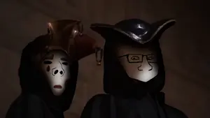 gapejak, markiplier soyjak, female gapejak, femjak, 2soyjaks, blue eyes, closed mouth, clothes, eyes wide shut, female
