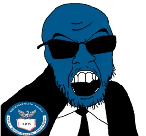feraljak, glowie, bald, blue skin, clothes, covered eyes, glasses, glowing, open eyes, open mouth