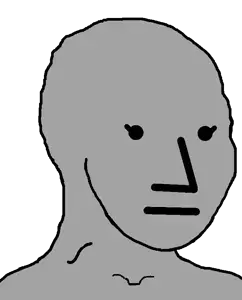 npc wojak, wojak, soyak, female soyak, npc soyak, foidjaks, 1wojak, bald, closed mouth, female