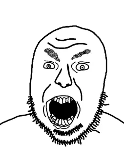 volcanojak, 1soyjak, angry, bald, chin, double chin, eyebrows, looking at you, no glasses, open eyes