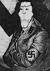 markiplier soyjak, euroaryan, euromutt, euromutt, 1soyjak, black and white, black hair, closed mouth, clothes, hair